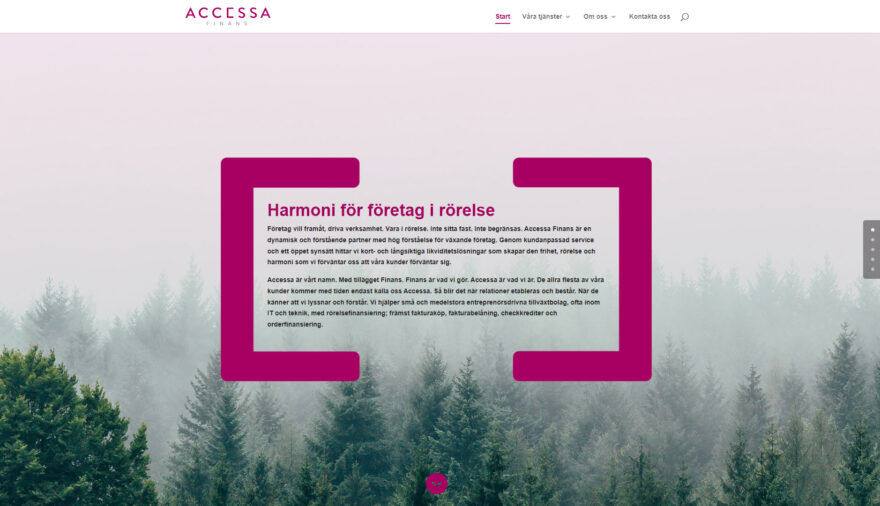 Accessa Finans, webbplats, hemsida, webbdesign, SEO, sökmotoroptimering
