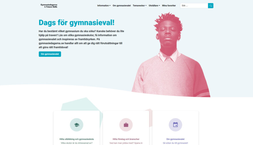 Gymnasiedagarna & Future Skills, webbplats, hemsida