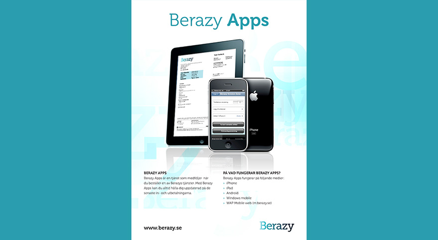 Trycksaker Berazy Produktblad Apps
